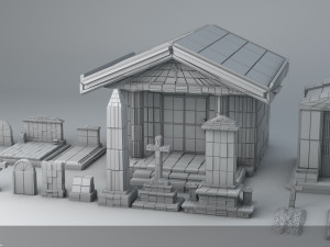 sci-fi shapes - the necropolis low-poly Modello 3D