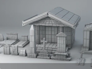 sci-fi shapes - the necropolis low-poly 3D Model