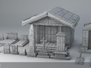 sci-fi shapes - the necropolis low-poly Modello 3D