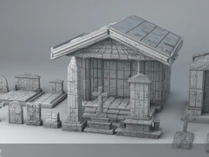 sci-fi shapes - the necropolis low-poly 3D Model