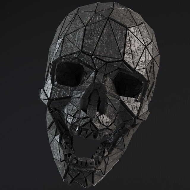 sci-fi shapes - the skull low-poly Modello 3D .c4d .max .obj .3ds .fbx .stl .blend 