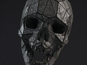 научно-фантастические формы - низкополигональный череп 3D Модель