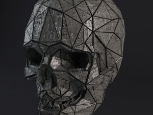 sci-fi shapes - the skull low-poly Modello 3D