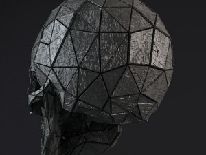 sci-fi shapes - the skull low-poly Modello 3D