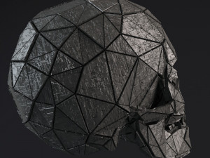 sci-fi shapes - the skull low-poly Modello 3D