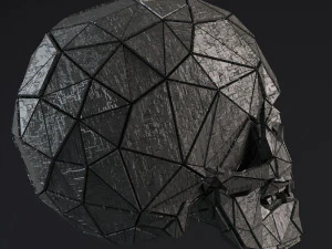 научно-фантастические формы - низкополигональный череп 3D Модель