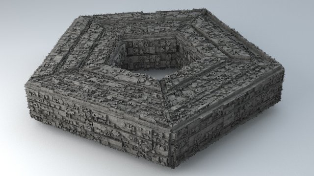 sci -fi shapes - the pentagon 3D 模型 .c4d .max .obj .3ds .fbx .stl .blend