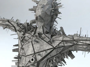 kształty science-fiction - strach na wr&oacute;ble low-poly Model 3D