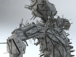 kształty science-fiction - strach na wr&oacute;ble low-poly Model 3D