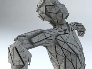 kształty science-fiction - strach na wr&oacute;ble low-poly Model 3D