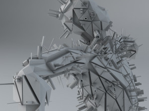 sci -fi shapes - the scarecrow low-poly 3D मॉडल