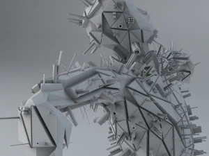 kształty science-fiction - strach na wr&oacute;ble low-poly Model 3D