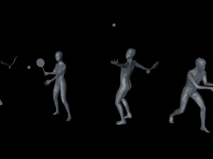 4 tennis player lowpoly people low-poly Modelo 3D