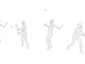 4 tennis player lowpoly people low-poly Modelo 3D