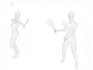 4 tennis player lowpoly people low-poly Modelo 3D