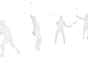 4 tennis player lowpoly people low-poly Modelo 3D