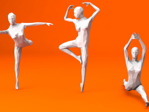 5 ballet and skating lowpoly women low-poly 3D मॉडल