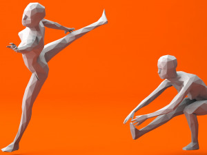 5 ballet and skating lowpoly women low-poly 3D मॉडल