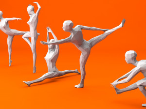 5 ballet and skating lowpoly women low-poly 3D मॉडल