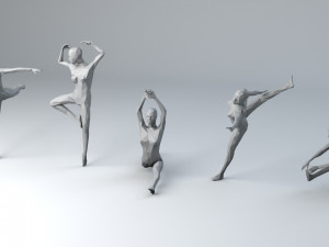 5 ballet and skating lowpoly women low-poly 3D मॉडल