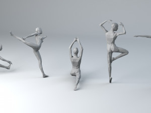 5 ballet and skating lowpoly women low-poly 3D मॉडल