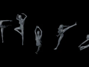 5 ballet and skating lowpoly women low-poly 3D Model