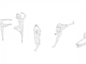 5 ballet and skating lowpoly women low-poly 3D मॉडल