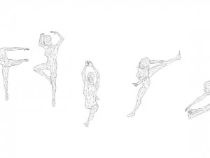 5 ballet and skating lowpoly women low-poly 3D Model