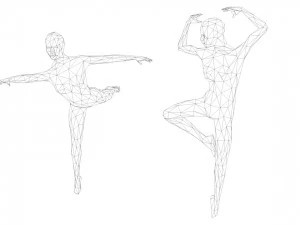 5 ballet and skating lowpoly women low-poly 3D Model