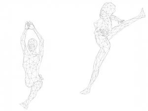 5 ballet and skating lowpoly women low-poly 3D Model