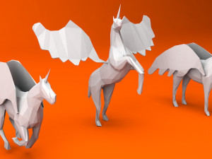 6 lowpoly unicorn pegasus low-poly 3Dモデル