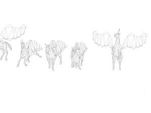 6 lowpoly unicorn pegasus low-poly 3D Model
