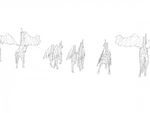 6 lowpoly unicorn pegasus low-poly 3Dモデル