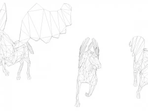 6 lowpoly unicorn pegasus low-poly 3D Model
