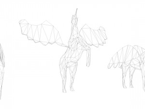 6 lowpoly unicorn pegasus low-poly 3Dモデル