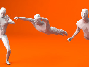 6 super heroes people minimalist low-poly 3Dモデル