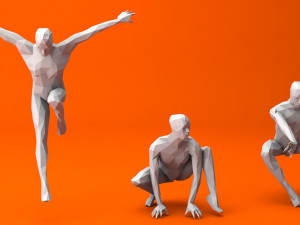 6 super heroes people minimalist low-poly 3Dモデル