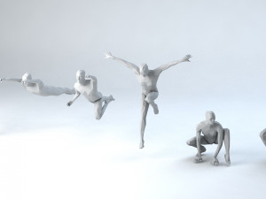 6 super heroes people minimalist low-poly 3Dモデル