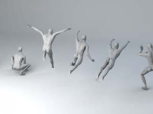 6 super heroes people minimalist low-poly 3Dモデル
