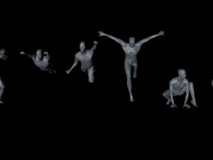 6 super heroes people minimalist low-poly 3Dモデル