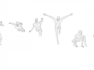 6 super heroes people minimalist low-poly 3Dモデル