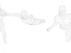 6 super heroes people minimalist low-poly 3Dモデル