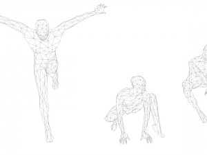 6 super heroes people minimalist low-poly 3Dモデル
