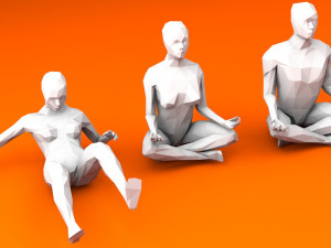 6 training lowpoly people minimalist low-poly 3D Модель