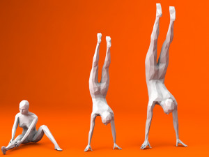 6 training lowpoly people minimalist low-poly 3D Модель