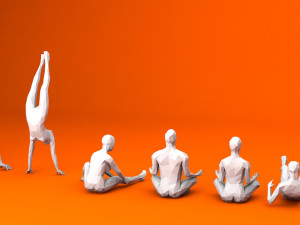 6 training lowpoly people minimalist low-poly 3D Модель