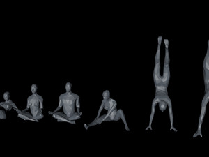 6 training lowpoly people minimalist low-poly 3D Модель