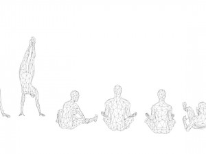6 training lowpoly people minimalist low-poly 3D Модель