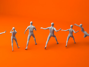 7 fighting moves lowpoly people minimalist low-poly 3Dモデル