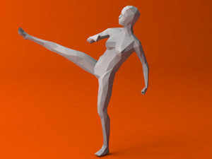 7 fighting moves lowpoly people minimalist low-poly 3Dモデル